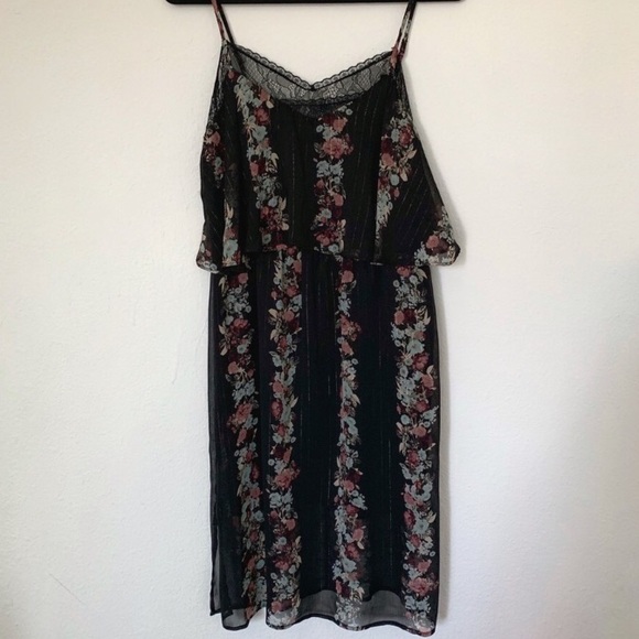 BCBG medium Floral Chiffon Popover Slipdress - Picture 4 of 8